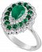 Emerald (2 ct. t. w. ) & Diamond (3/8 ct. t. w. ) Ring in 14k White Gold