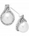 Cultured White South Sea Pearl (9mm) and Diamond (5/8 ct. t. w. ) Drop Earrings in 14k White Gold