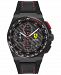 Ferrari Men's Chronograph Aspire Black Leather & Silicone Strap Watch 44mm Women's Shoes