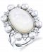 Mother-Of-Pearl & Freshwater Pearl (8-1/2mm) Statement Ring in Sterling Silver