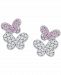 Giani Bernini Pink & Clear Cubic Zirconia Butterfly Stud Earrings in Sterling Silver, Created for Macy's