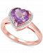 Amethyst (2-1/3 ct. t. w. ) & Diamond Accent Heart Ring in Sterling Silver & 18k Rose Gold-Plate