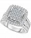 TruMiracle Diamond Halo Cluster Engagement Ring (2 ct. t. w. ) in 10k White Gold