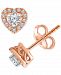 Diamond Heart Halo Stud Earrings (1/4 ct. t. w. ) in 10k Rose Gold