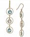 Sky Blue Topaz (8-3/8 ct. t. w. ) & Rose Quartz (3-3/8 ct. t. w. ) Triple Circle Drop Earrings in 14k Gold-Plated Sterling Silver