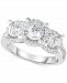TruMiracle Diamond Halo Trinity Ring (1 ct. t. w. ) in 14k White Gold