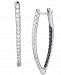 Black & White Diamond Teardrop In & Out Hoop Earrings (3/4 ct. t. w. ) in 14k White Gold