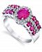 Ruby (2-1/5 ct. t. w. ) & Diamond (1/4 ct. t. w) Statement Ring in 10k White Gold