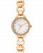 Charter Club Women's Rose Gold-Tone Imitation Pearl Open Link Bracelet Watch 26mm, Created for Macy's
