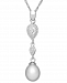 Sterling Silver Necklace, Cultured Freshwater Pearl and Diamond Accent Dangle Pendant