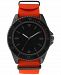 Inc International Concepts Men's Orange Grosgrain Strap Watch 44mm, Created for Macy's