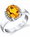 Citrine (2-1/2 ct. t. w. ) & Diamond (1/6 ct. t. w. ) Ring in Sterling Silver