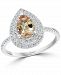 Effy Morganite (7/8 ct. t. w. ) & Diamond (1/4 ct. t. w. ) Double Halo Statement Ring in 14k White Gold