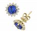 Effy Tanzanite (1-1/2 ct. t. w. ) & Diamond (1/3 ct. t. w. ) Stud Earrings in 14k Gold