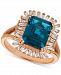 Le Vian Deep Sea Blue Topaz (3-1/3 ct. t. w. ) & Diamond (1/3 c. t. t. w. ) Ring in 14k Rose Gold