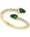 Effy Emerald (3/8 ct. t. w. ) & Diamond (1/4 ct. t. w. ) Bypass Ring in 14k Gold