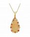 Opal (17 2/5 ct. t. w. ), Yellow and Orange Sapphire (4 ct. t. w. ) and Diamond (7/8 ct. t. w. ) Drop Necklace in 14k Yellow Gold