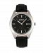 Breed Quartz Louis Silver And Black And Black Genuine Leather Watches 42mm