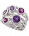 Amethyst (1-3/8 ct. t. w. ) & Rhodolite (1-1/5 ct. t. w. ) Stack Look Ring in Sterling Silver