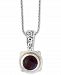 Effy Garnet (3-5/8) 18" Pendant Necklace in Sterling Silver and 18k Gold Over Sterling Silver
