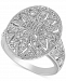 Diamond Filigree Floral Statement Ring (1/10 ct. t. w. ) in Sterling Silver