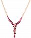 Le VianPassion Ruby (14-5/8 ct. t. w. ) & Diamond (3/8 ct. t. w. ) Lariat Necklace in 14k Rose Gold