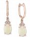 Effy Opal (1-1/2 ct. t. w. ) & Diamond (1/20 ct. t. w. ) Dangle Hoop Drop Earrings in 14k Rose Gold