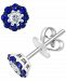 Effy Sapphire (1/3 ct. t. w. ) & Diamond (1/6 ct. t. w. ) Cluster Stud Earrings in 14k White Gold