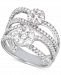 Diamond Double Cluster Multi-Row Statement Ring (1-1/2 ct. t. w. ) in 14k White Gold