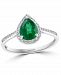 Effy Emerald (1-1/3 ct. t. w. ) & Diamond (3/8 ct. t. w. ) Halo Ring in 14k White Gold