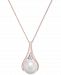 Cultured Freshwater Pearl (9-1/2mm) & Diamond Accent Pendant Necklace in 14k Rose Gold