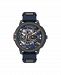 Police Men's Dual Time Blue Silicon Strap Watch 48mm