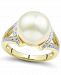 Honora Cultured Ming Pearl (12mm) & Diamond (1/6 ct. t. w. ) Statement Ring in 14k Gold