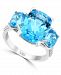 Lali Jewels Swiss Blue Topaz (10-1/6 ct. t. w. ) & Diamond (1/10 ct. t. w. ) in 14k White Gold