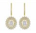 Diamond Halo Cluster Drop Earrings (3/4 ct. t. w. ) in 14k Gold & White Gold