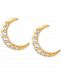 White Topaz Crescent Moon Stud Earrings (1/2 ct. t. w. ) in 14k Gold