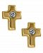Children's Cubic Zirconia Cross Earrings in 14k Yellow Gold