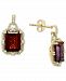 Effy Rhodolite Garnet (5-1/10 ct. t. w. ) & Diamond (1/4 ct. t. w. ) Drop Earrings in 14k Gold