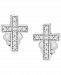 Wrapped Diamond Cross Stud Earrings (1/10 ct. t. w. ) in 14k White Gold, Created for Macy's