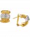 Diamond Mesh Link Huggie Hoop Earrings (1/4 ct. t. w. ) in Gold-Plated & White Gold-Plated Sterling Silver
