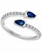 Effy Sapphire (1/2 ct. t. w. ) & Diamond (1/4 ct. t. w. ) Bypass Ring in 14k White Gold