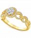 Diamond Halo Cluster Ring (1/3 ct. t. w. ) in 10k Gold