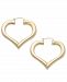 Signature Gold Diamond Accent Heart Hoop Earrings in 14k Gold over Resin