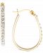 Giani Bernini Diamond Accent Oval Hoop Earrings in 18k Gold-Plated Sterling Silver, Created for Macy's
