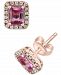 Effy Pink Sapphire (3/4 ct. t. w. ) & Diamond (1/6 ct. t. w. ) Halo Stud Earrings in 14k Rose Gold