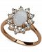 Opal (3/4 ct. t. w. ) and Diamond Accent Oval Ring in 14k Rose Gold