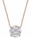 Eliot Danori Rose Gold-Tone Round Crystal Pendant Necklace, Created for Macy's