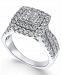Diamond Square Halo Engagement Ring (1-1/2 ct. t. w. ) in 14k White Gold