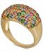 Multi-Gemstone Pave Statement Ring (2-1/2 ct. t. w. ) in 14k Gold-Plated Sterling Silver