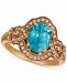 Le Vian Blue Zircon (1-9/10 ct. t. w. ) & Diamond (3/4 ct. t. w. ) Ring in 14k Rose Gold